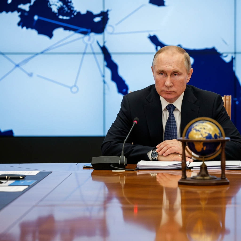 Illustration for: Putin Discusses Middle East Peace Solutions