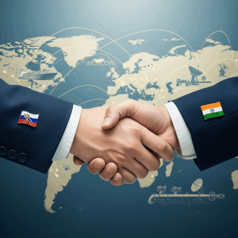 Illustration for: Russia-India Strategic Cooperation and Trade Relations