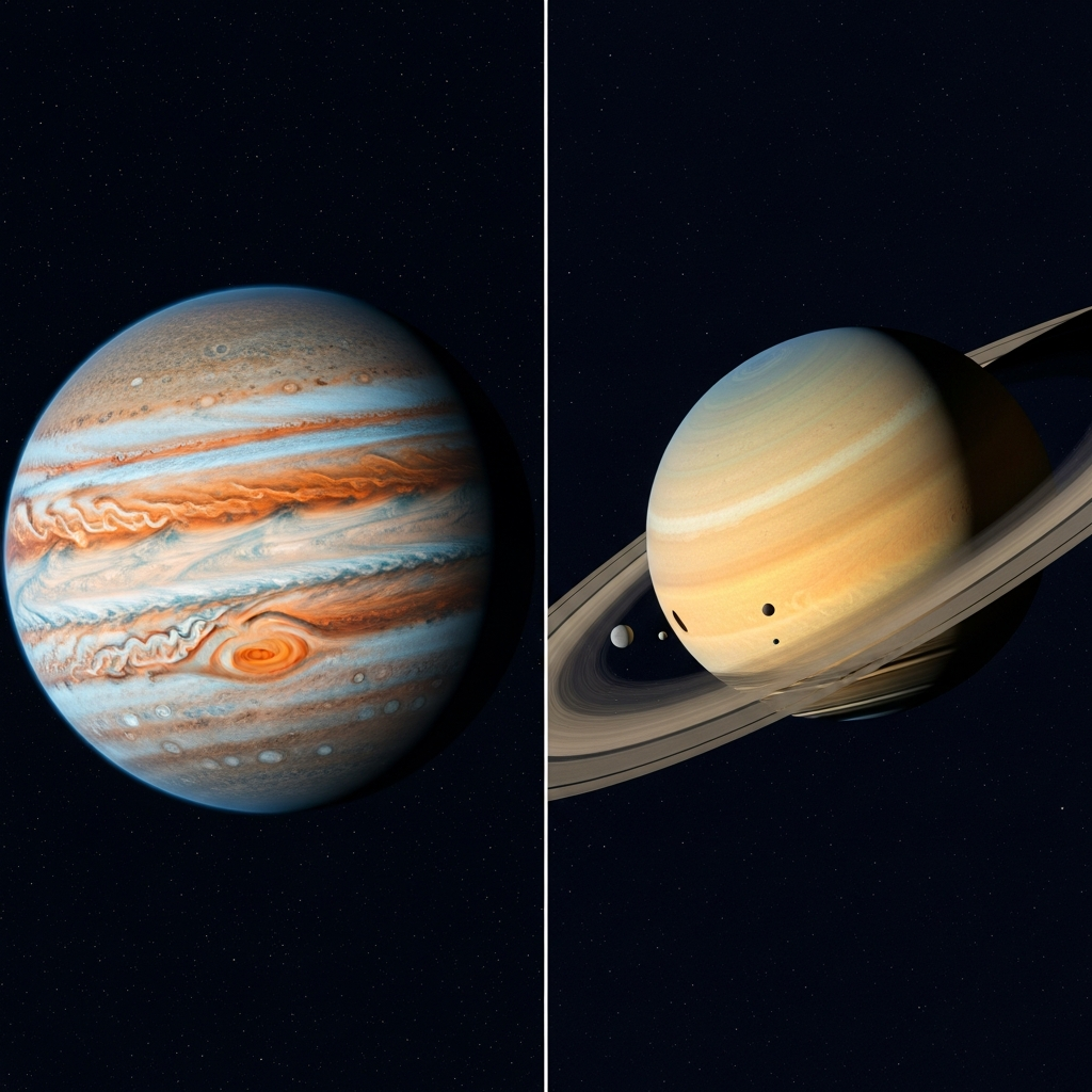 Illustration for: Breathtaking Jupiter and Saturn Images Unveiled