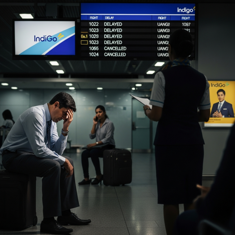Illustration for: Indigo Apologizes Amid Flight Disruptions