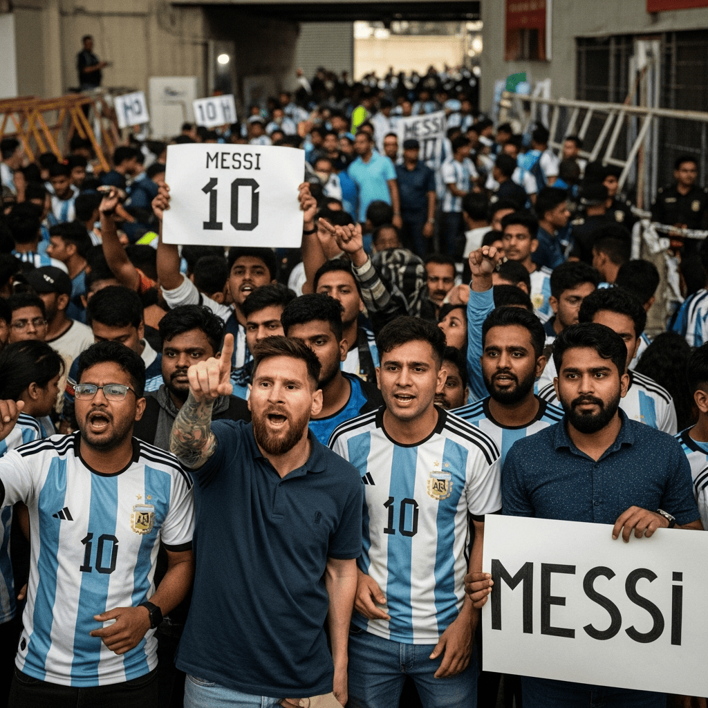 Illustration for: Messi's Fans Outraged Over Chaotic India Event