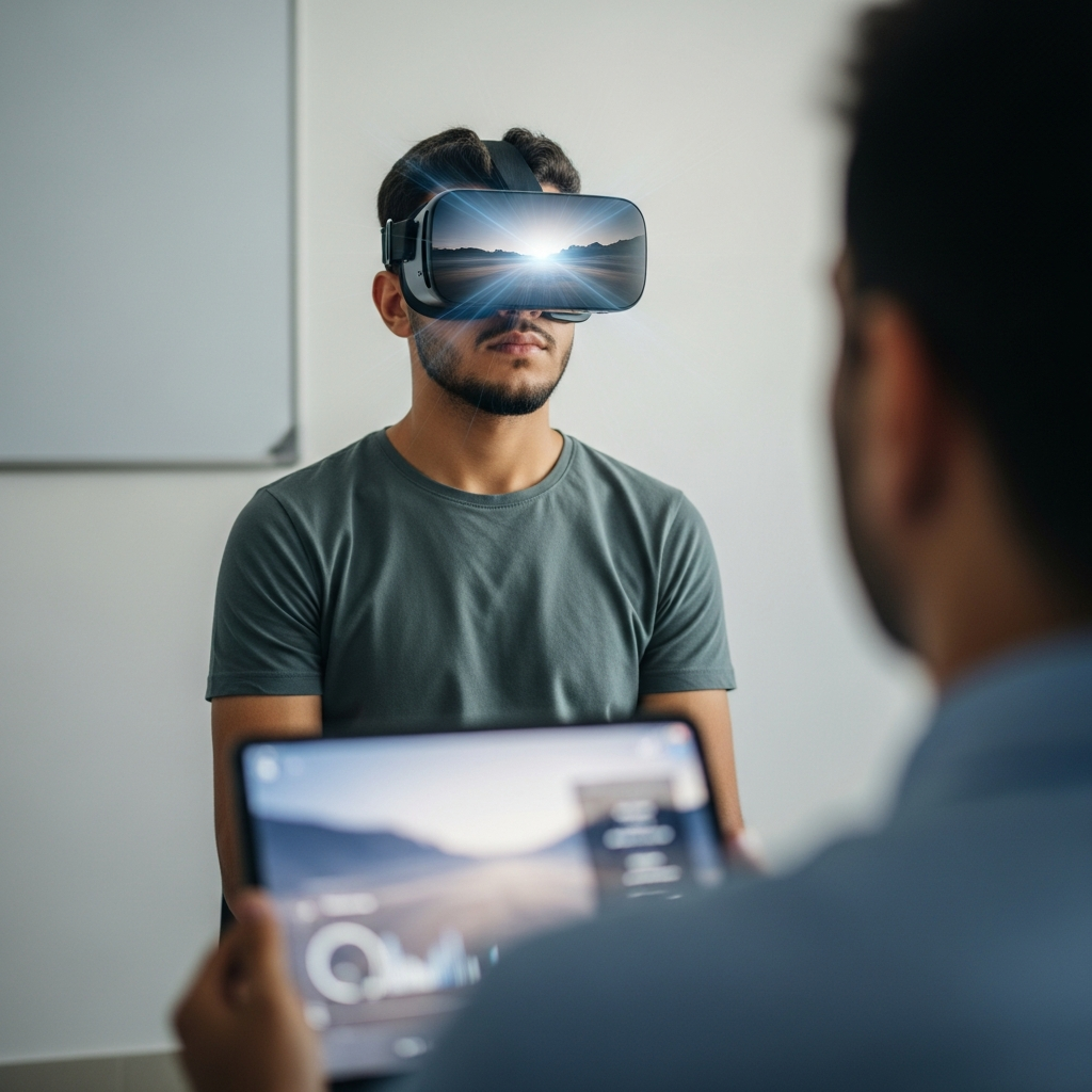 Illustration for: VR Therapy Transforms Trauma Recovery in Gaza