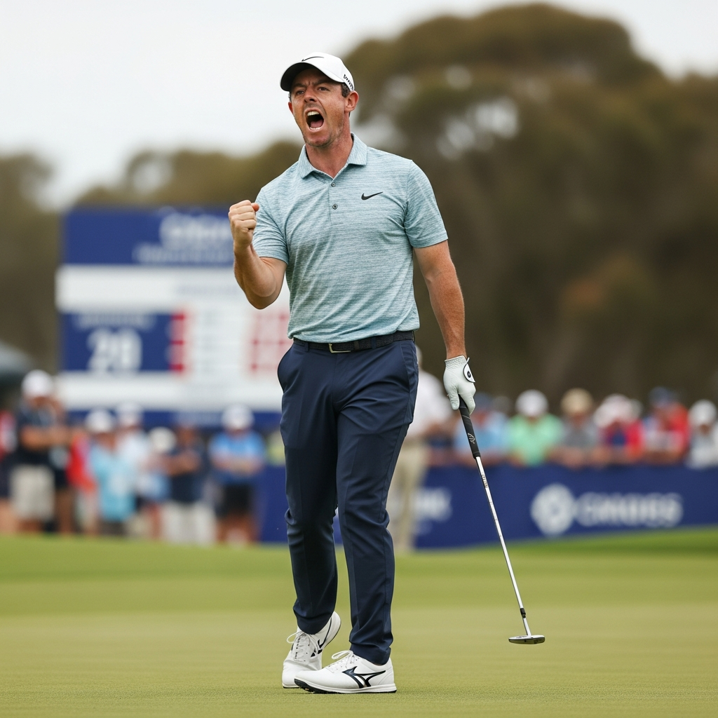 Illustration for: Rory McIlroy Shines at Crown Australian Open