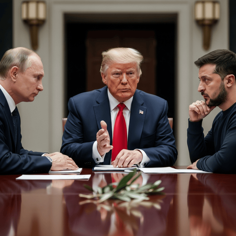Illustration for: Trump Discusses Peace Deals with Russia & Ukraine