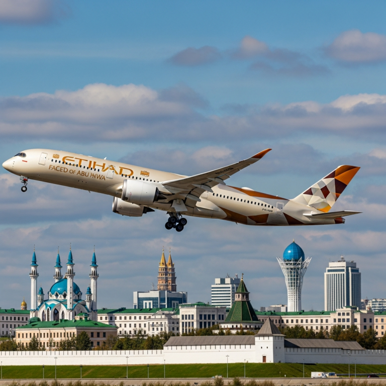Illustration for: Etihad Airways Launches Direct Flights to Kazan