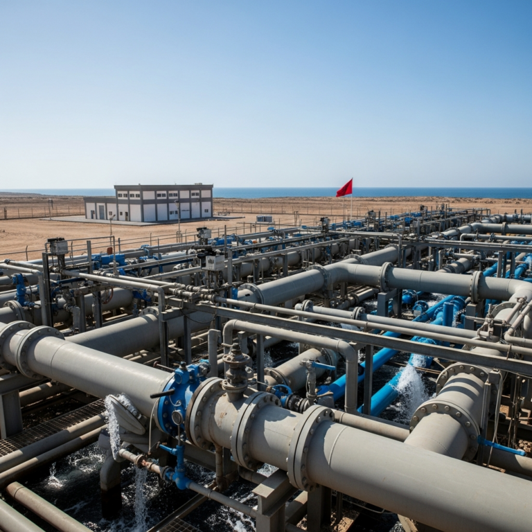 Illustration for: Morocco's Desalination Efforts Amid Drought Challenges