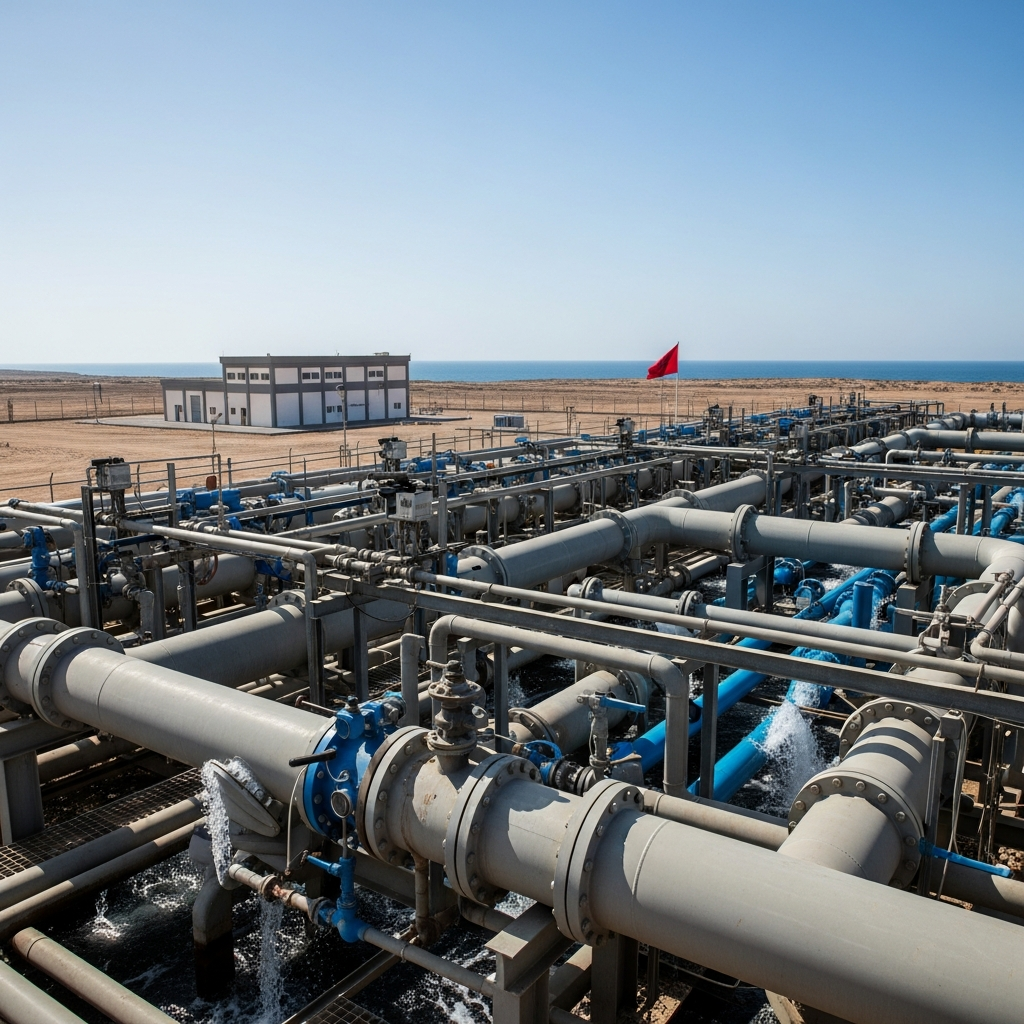 Illustration for: Morocco's Desalination Efforts Amid Drought Challenges