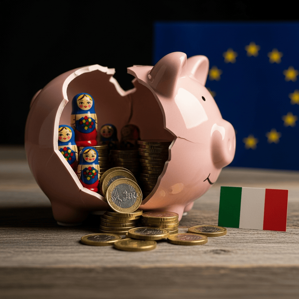 Illustration for: Italy Opposes EU Plan on Russian Assets