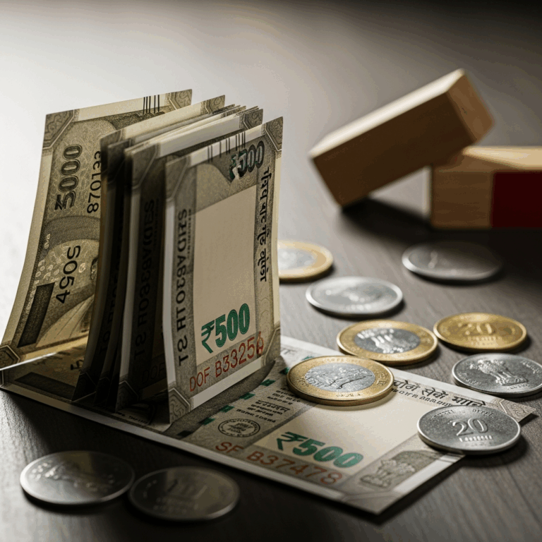 Illustration for: Indian Rupee Hits Record Low Amid Trade Concerns