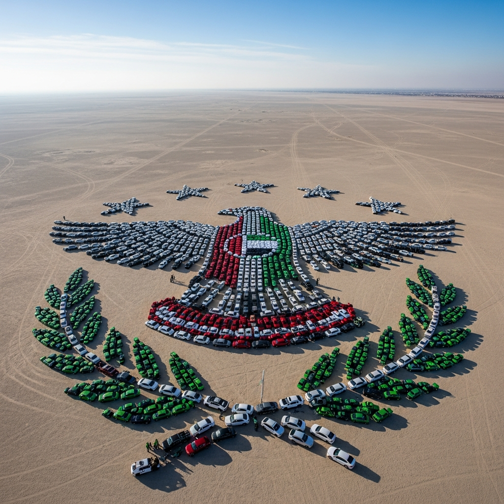 Illustration for: UAE Celebrates Union Day with Record Vehicle Formation