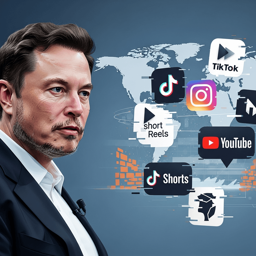 Illustration for: Musk Criticizes Short Videos Amid Global Social Media Restrictions
