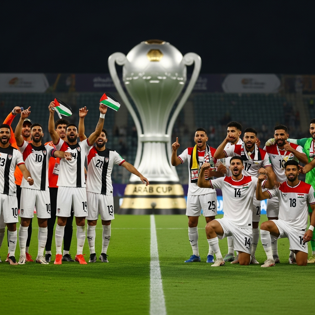 Illustration for: Palestine and Syria Lead Group A in Arab Cup 2025