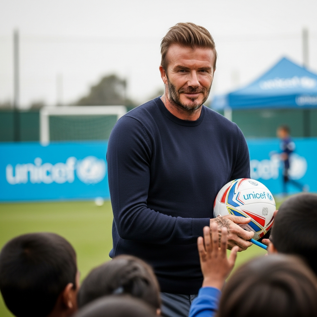 Illustration for: David Beckham: Football Legend and UNICEF Ambassador