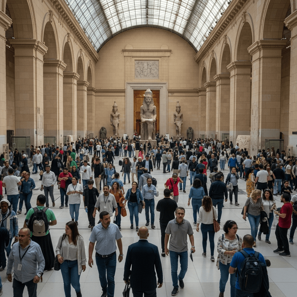 Illustration for: Grand Egyptian Museum Welcomes 15,000 Visitors Daily
