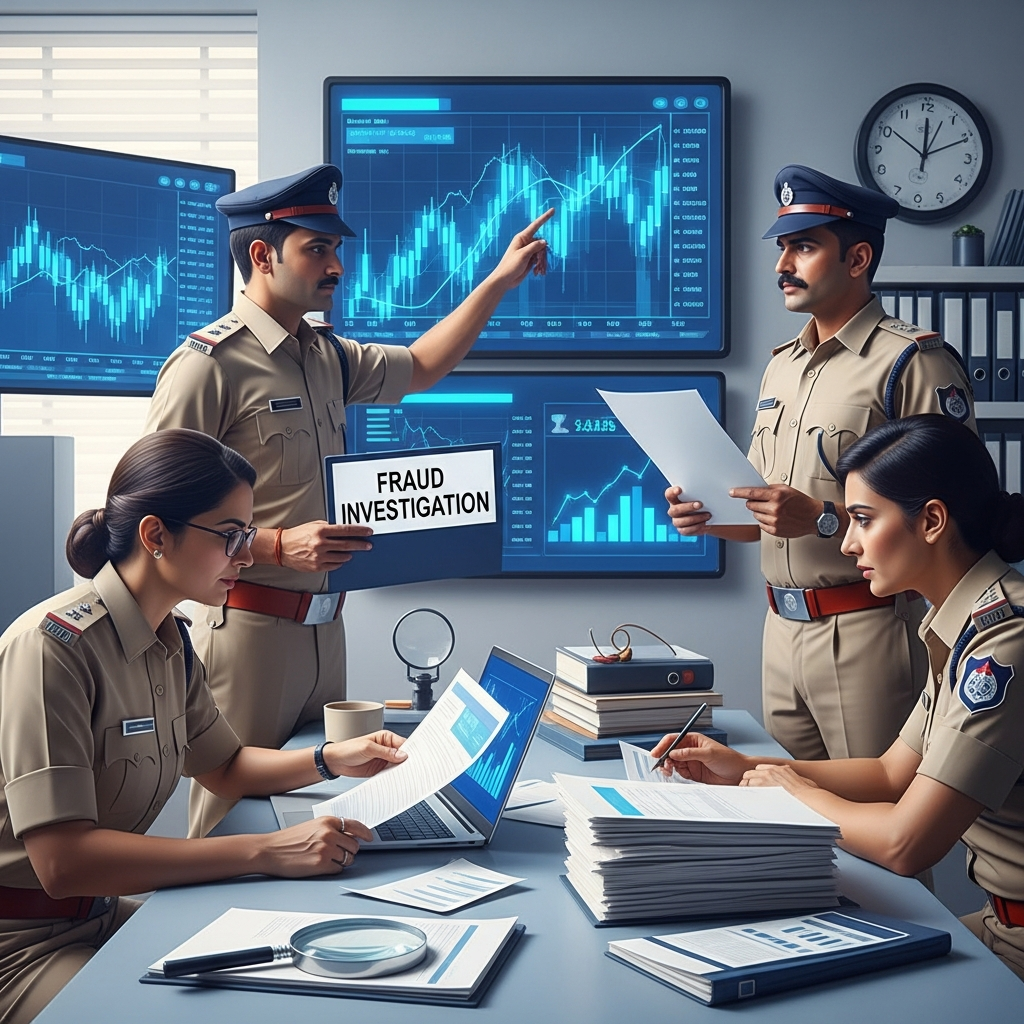 Illustration for: Indian Police Expand BlueChip Fraud Investigation