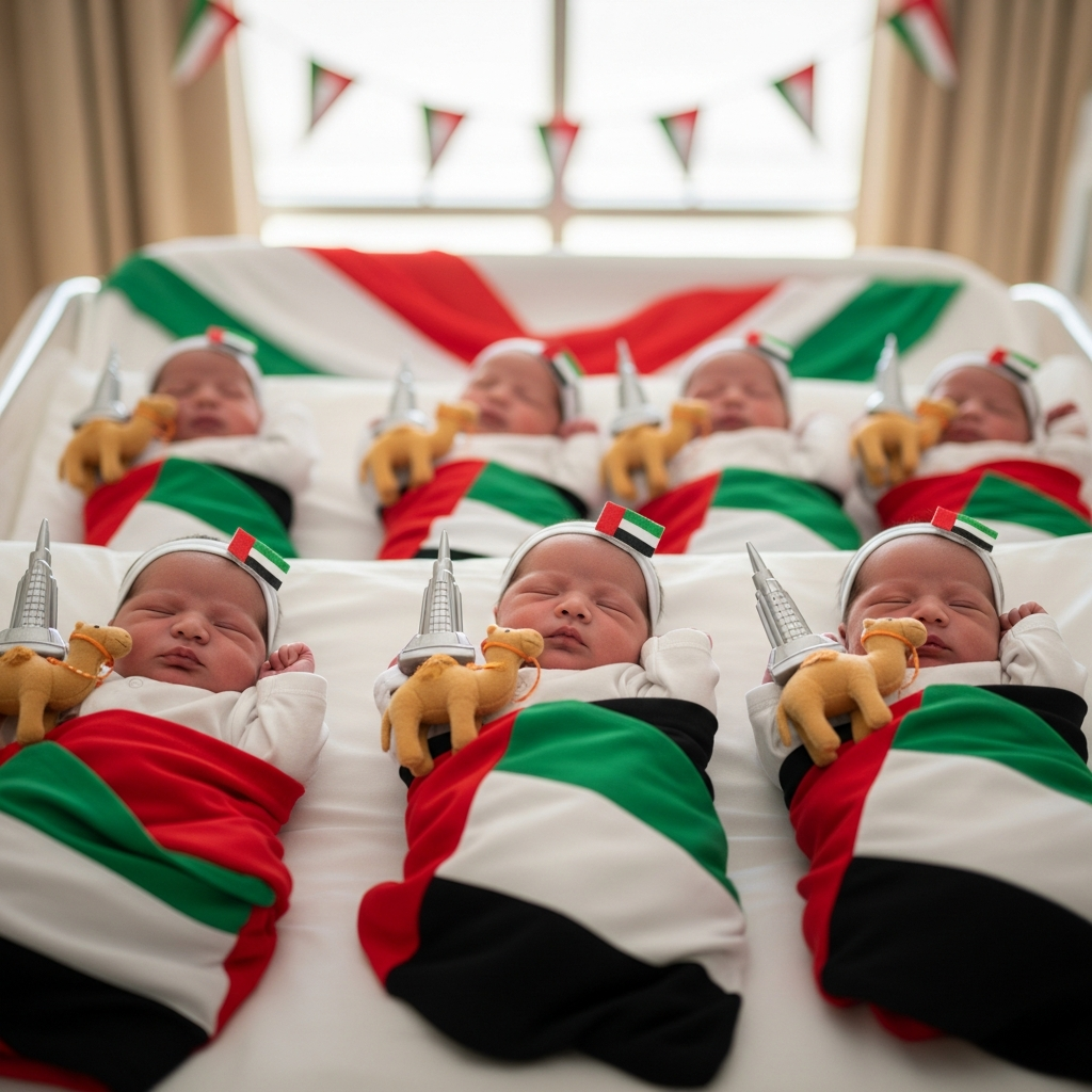Illustration for: Newborns Celebrate UAE's 54th Eid Al Etihad