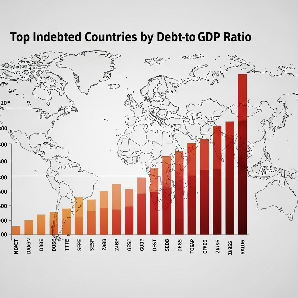 Illustration for: Top Indebted Countries by Debt-to-GDP Ratio