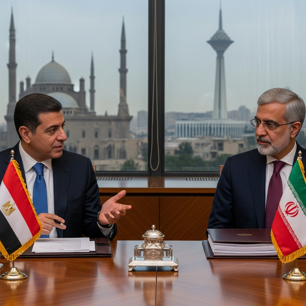 Illustration for: Cairo and Tehran Discuss Bilateral Relations