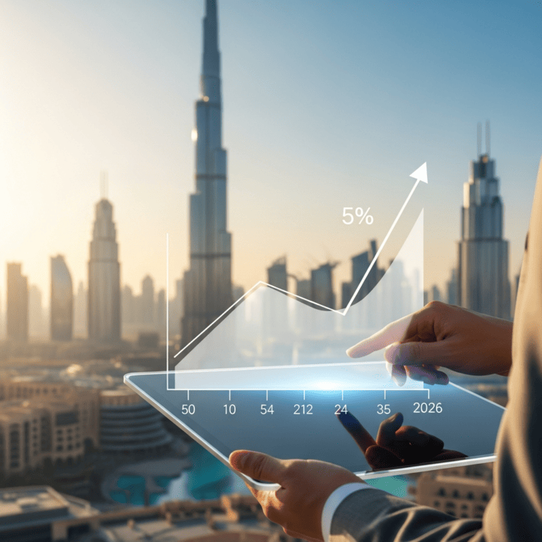 Illustration for: UAE's Economic Surge: Projected 5% Growth by 2026
