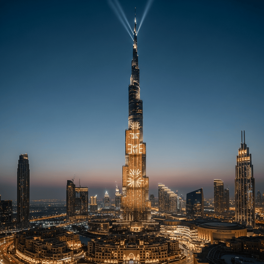 Illustration for: Burj Khalifa Shines for Eid Al Etihad Celebration