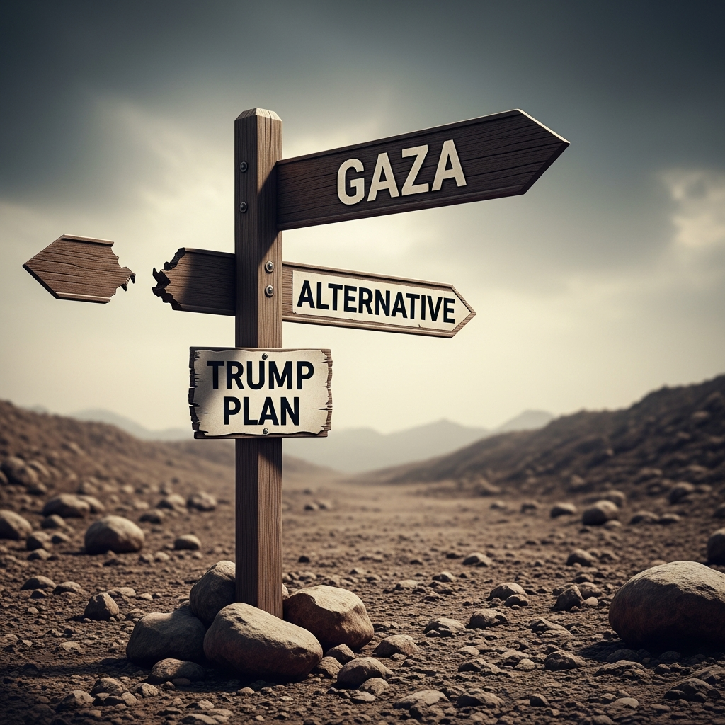 Illustration for: Trump Plan for Gaza: No Alternative