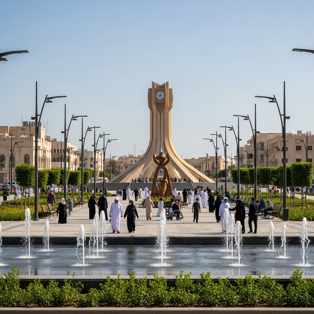 Illustration for: Sharjah's Independence Square: A Stunning Transformation