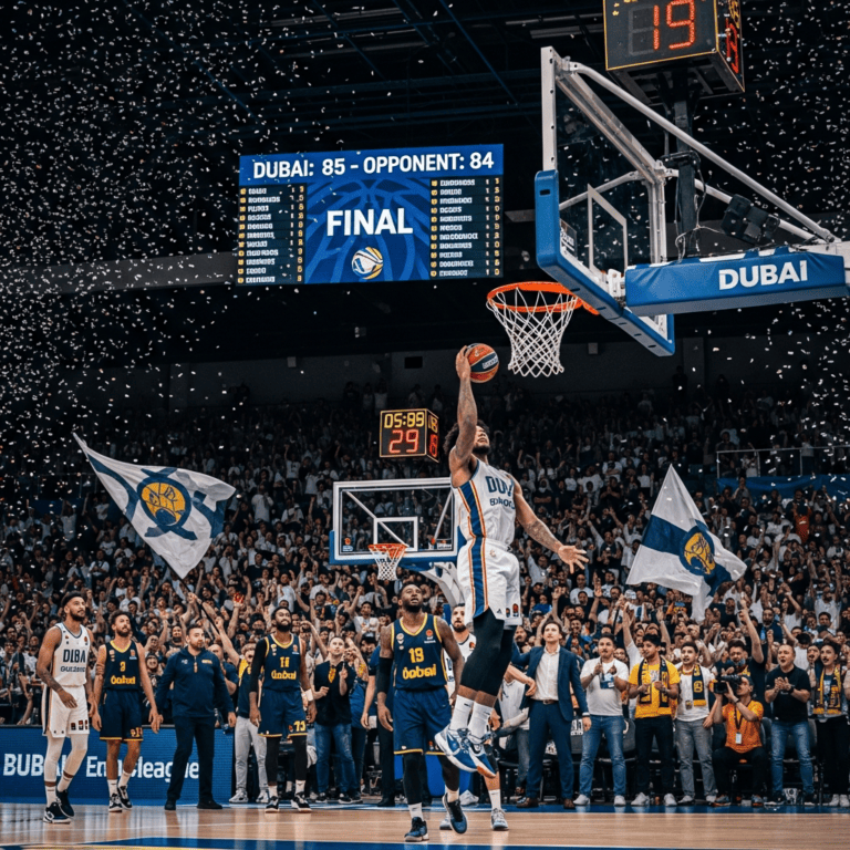 Illustration for: Dubai Basketball's Thrilling EuroLeague Victory