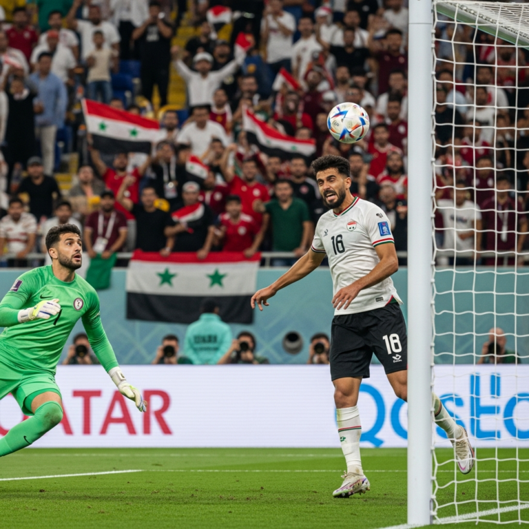 Illustration for: Syria Snatches Late Draw Against Qatar