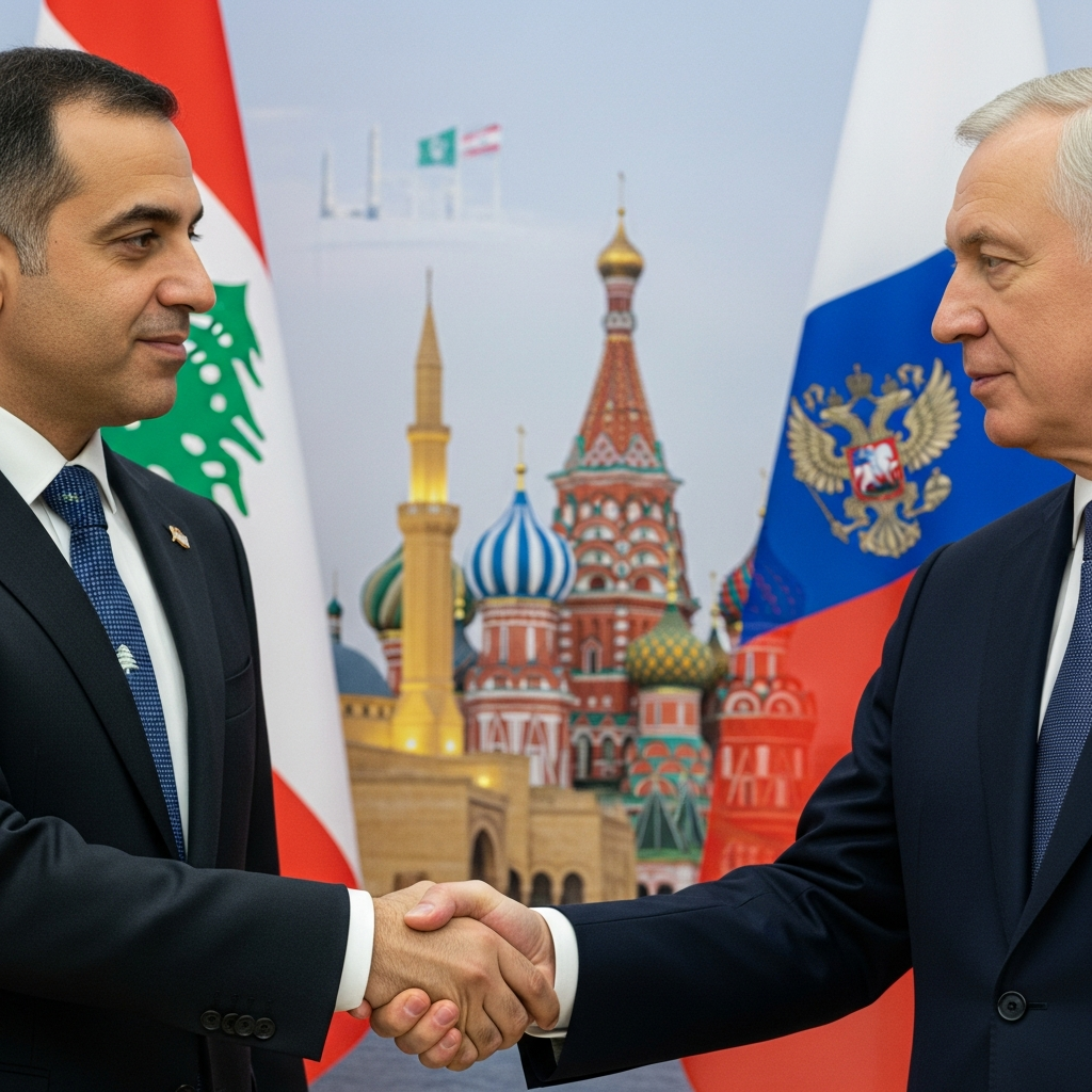Illustration for: Lebanon and Russia Aim to Enhance Relations