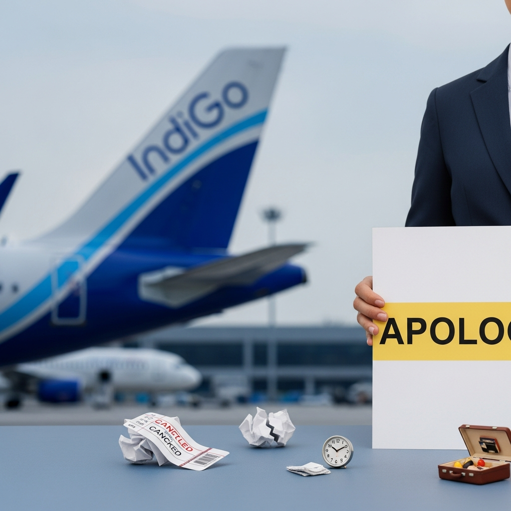 Illustration for: Indigo Apologizes Amid Major Flight Disruptions