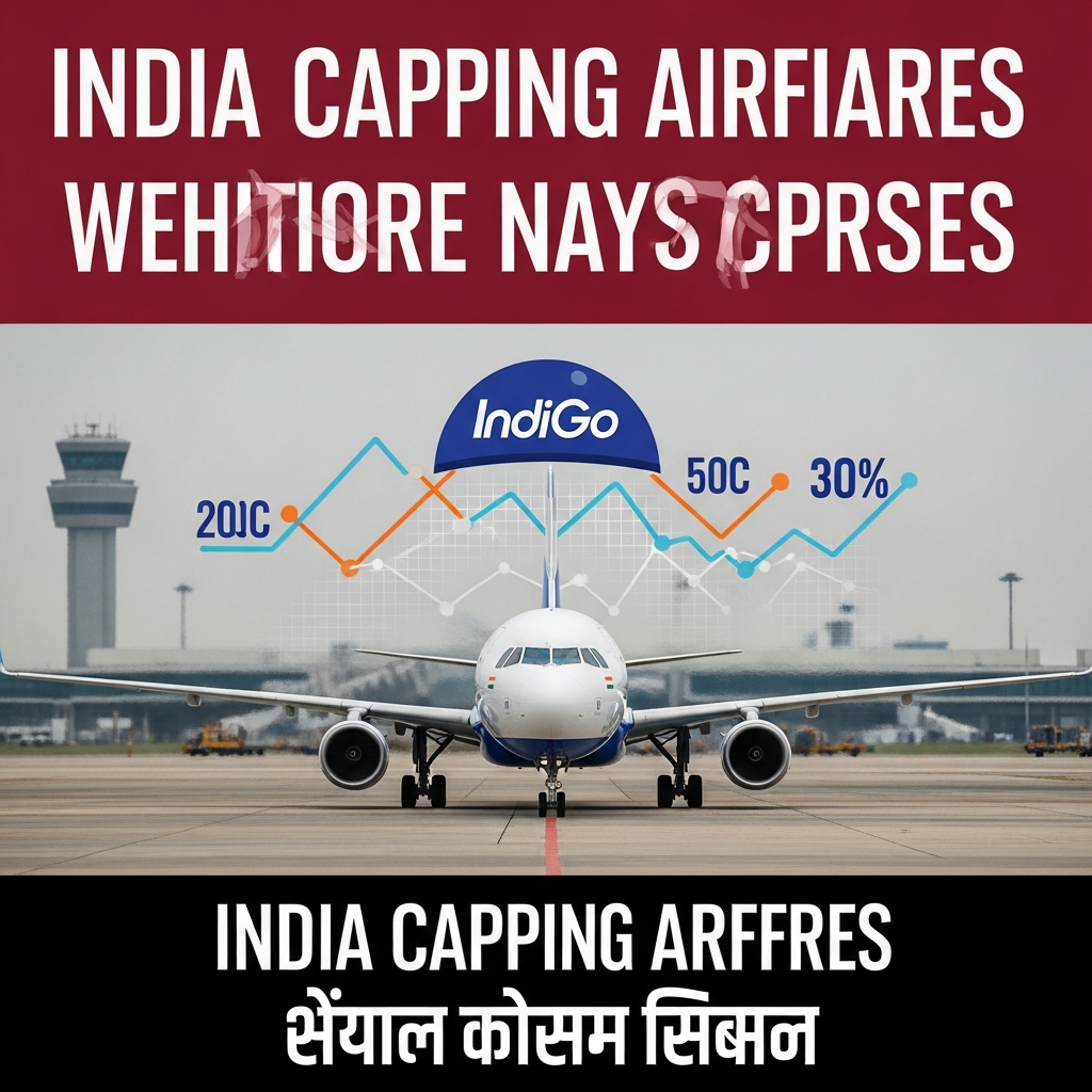 Illustration for: India Caps Airfares Amid IndiGo Crisis