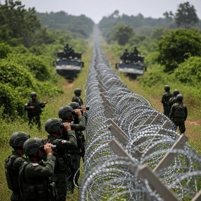 Illustration for: Tensions Escalate in Thailand-Cambodia Border Conflict
