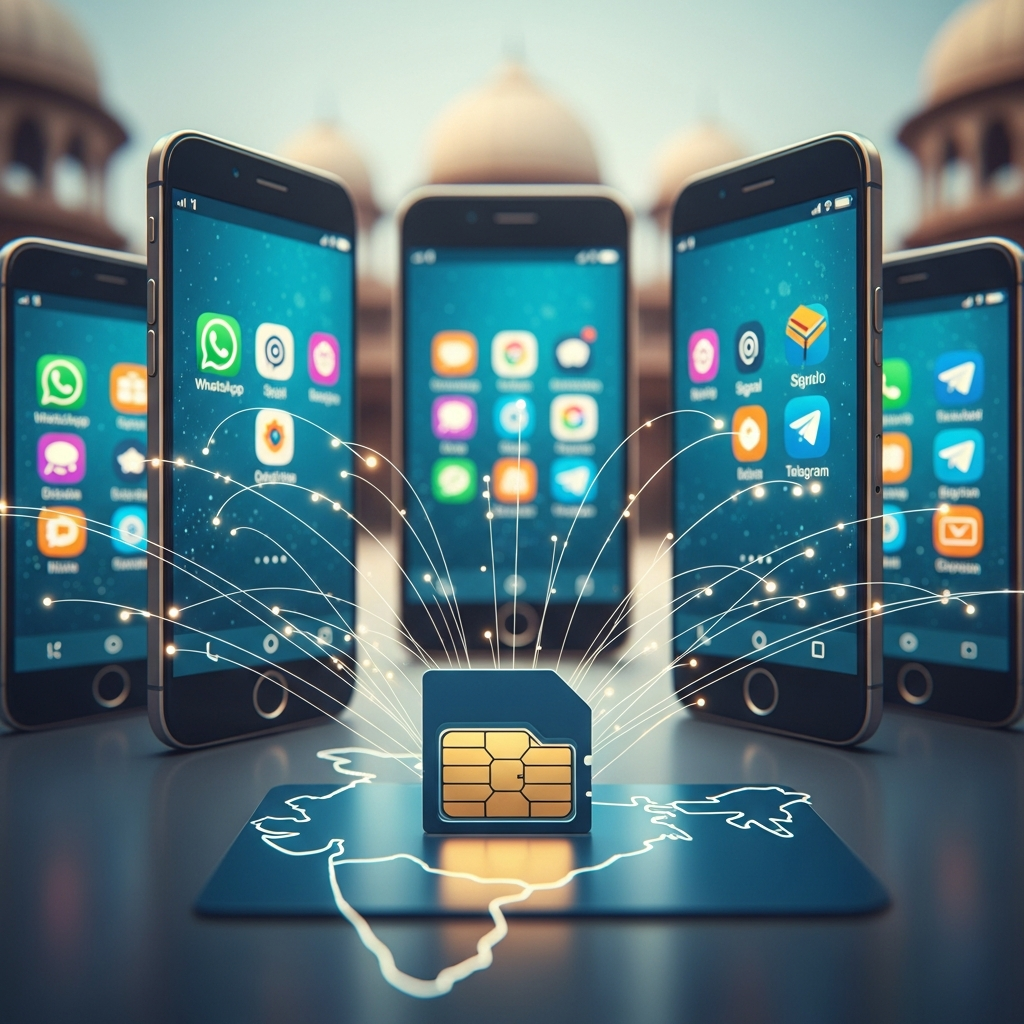 Illustration for: India Enforces SIM Binding for Communication Apps