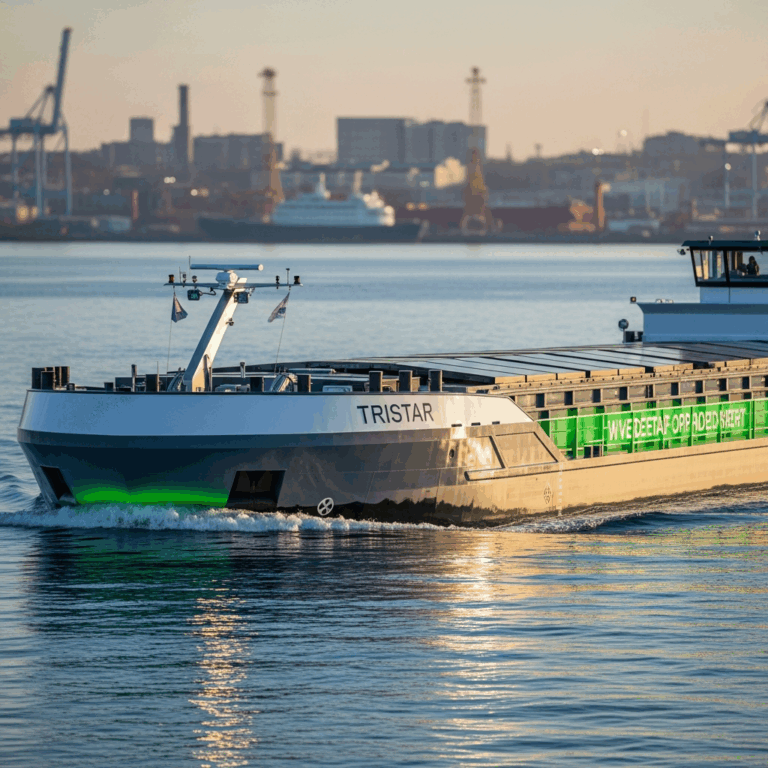 Illustration for: Tristar's Hybrid Barge Revolutionizes Maritime Sustainability