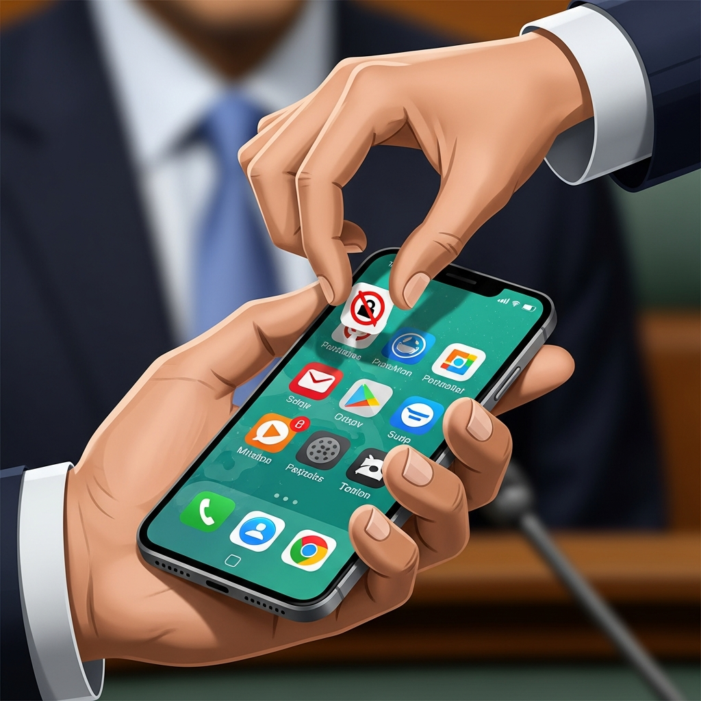 Illustration for: India's Opposition Challenges Mandatory App Preload