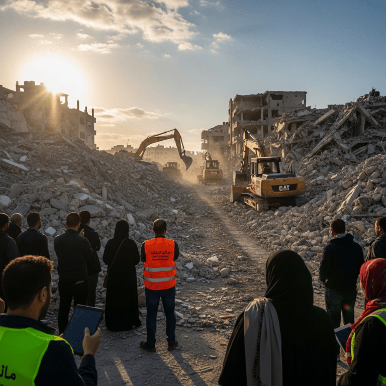 Illustration for: Israel Agrees to Fund Gaza Rubble Removal