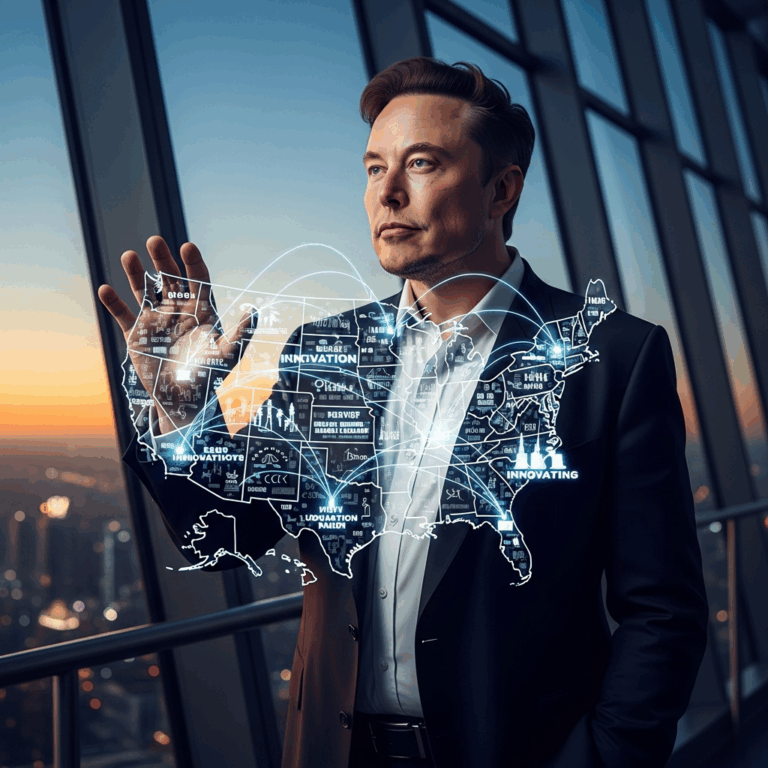 Illustration for: Elon Musk's Vision for Future U.S. Leadership