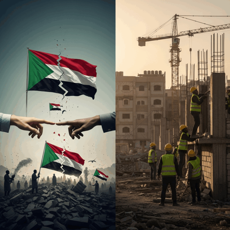 Illustration for: Calls for Sudan Truce and Gaza Reconstruction
