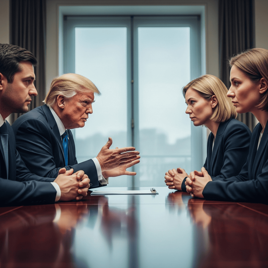 Illustration for: Trump Pressures Ukrainian Negotiators for Peace