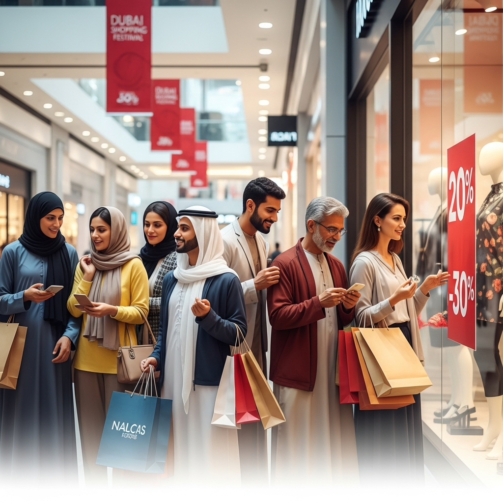 Illustration for: Residents Gear Up for Dubai Shopping Festival Deals