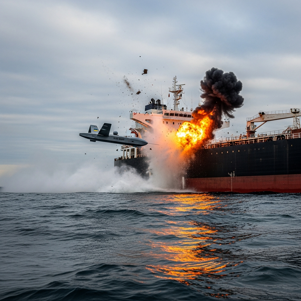 Illustration for: Ukrainian Forces Accused of Attacking Russian Tanker