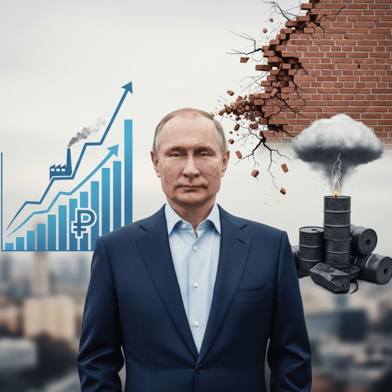 Illustration for: Putin on Russia's Economic Growth and Challenges