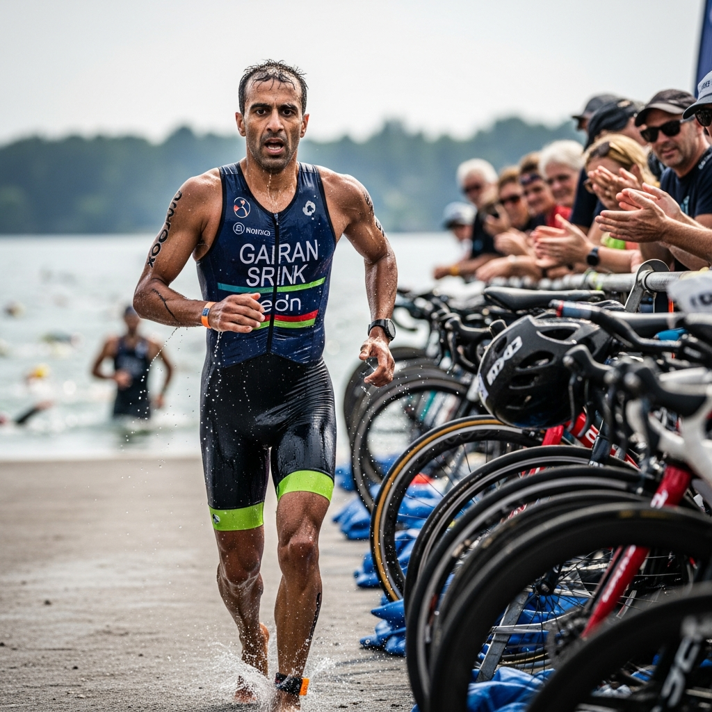 Illustration for: Ghani Souleymane's 100 Triathlons: A Journey of Resilience