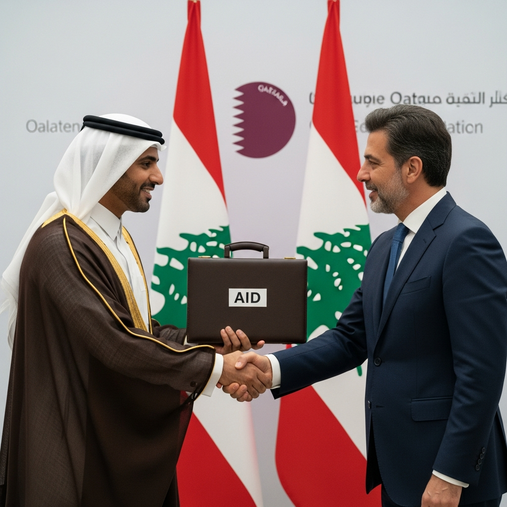 Illustration for: Qatar Assures Support for Lebanon with New Aid