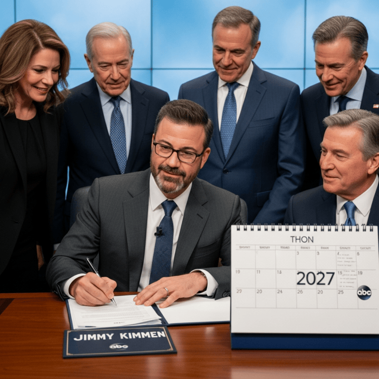 Illustration for: Jimmy Kimmel Extends ABC Contract to 2027