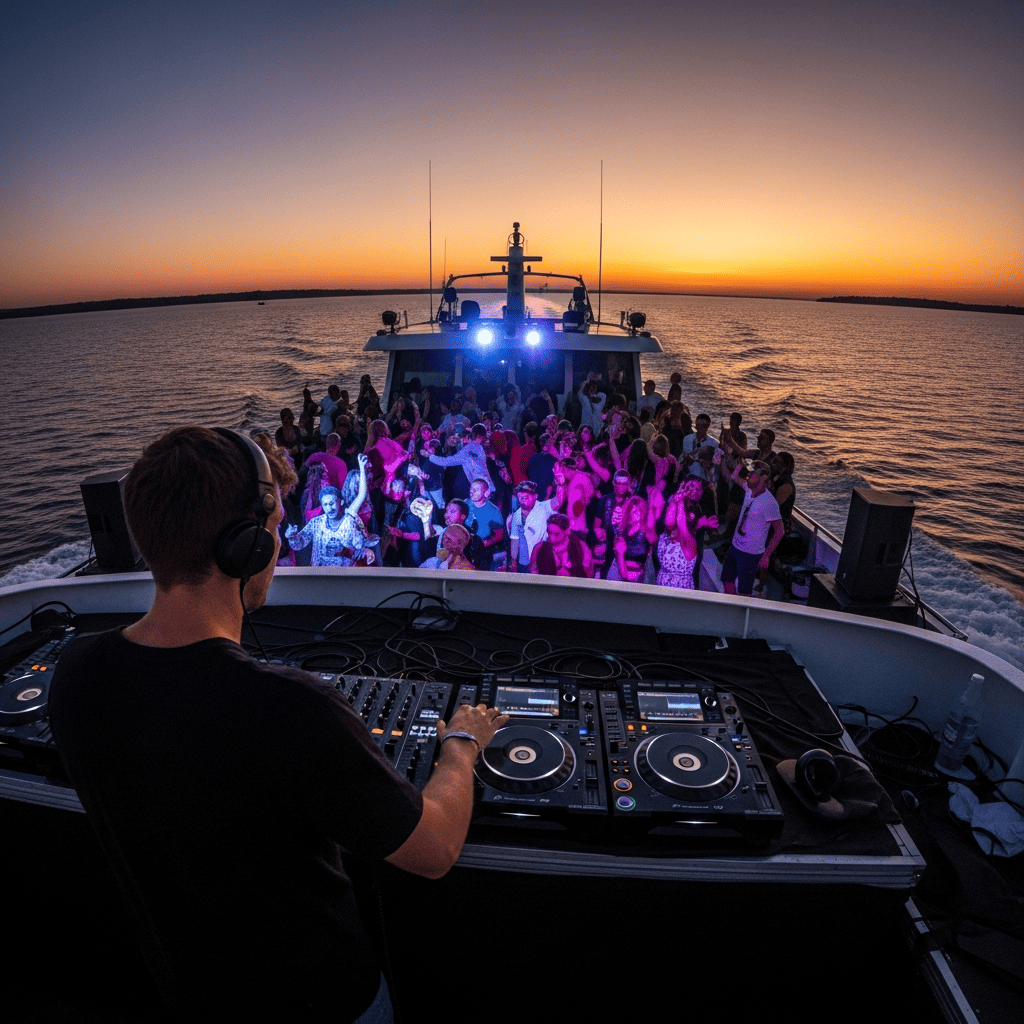 Illustration for: DJ Sets Record for Longest Boat Marathon