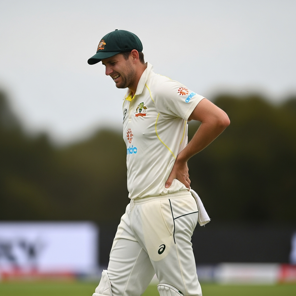 Illustration for: Khawaja Out of Second Ashes Test Due to Back Injury