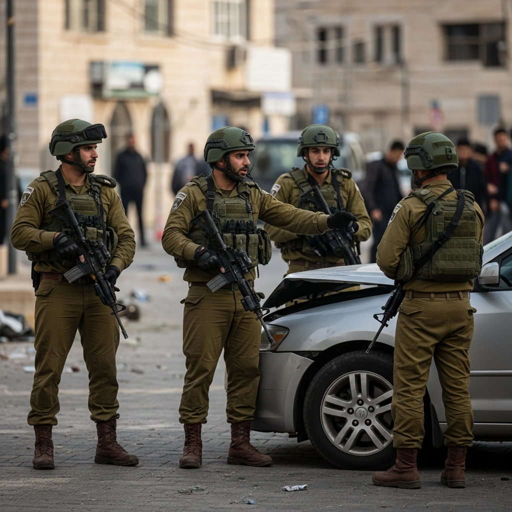 Illustration for: Israeli Forces Respond to Hebron Car-Ramming Attack