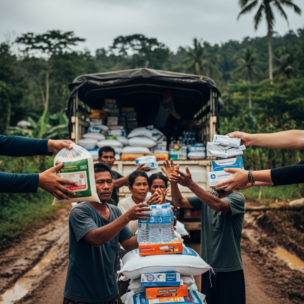 Illustration for: Urgent Aid for Southeast Asia's Flood Crisis