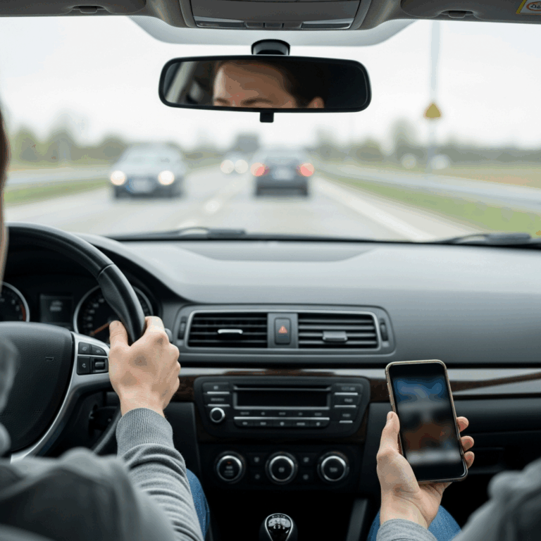 Illustration for: Avoid Driving Distractions: Safety First
